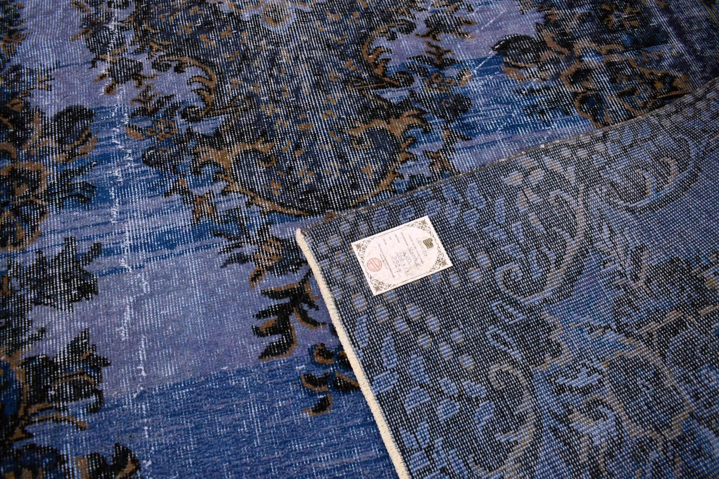 Blauw-paars vintage vloerkleed - D529 - Lavinta