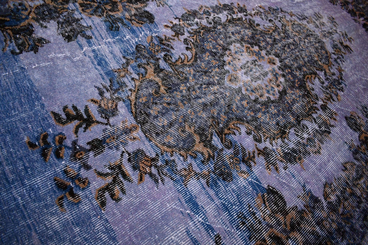 Blauw-paars vintage vloerkleed - D529 - Lavinta