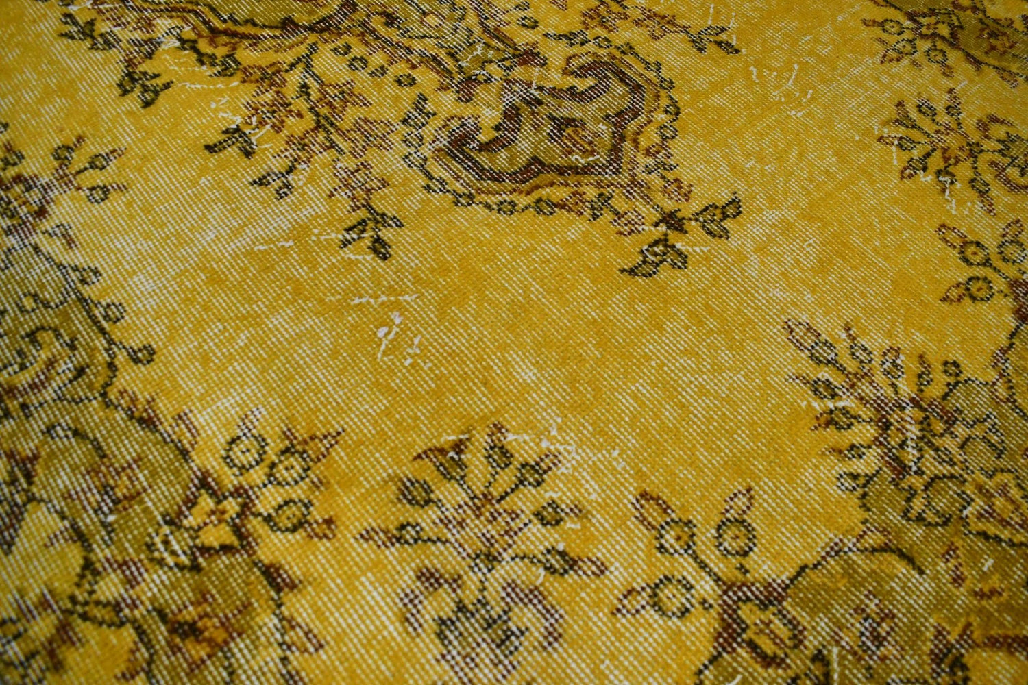 Geel vintage vloerkleed - D427 - Lavinta
