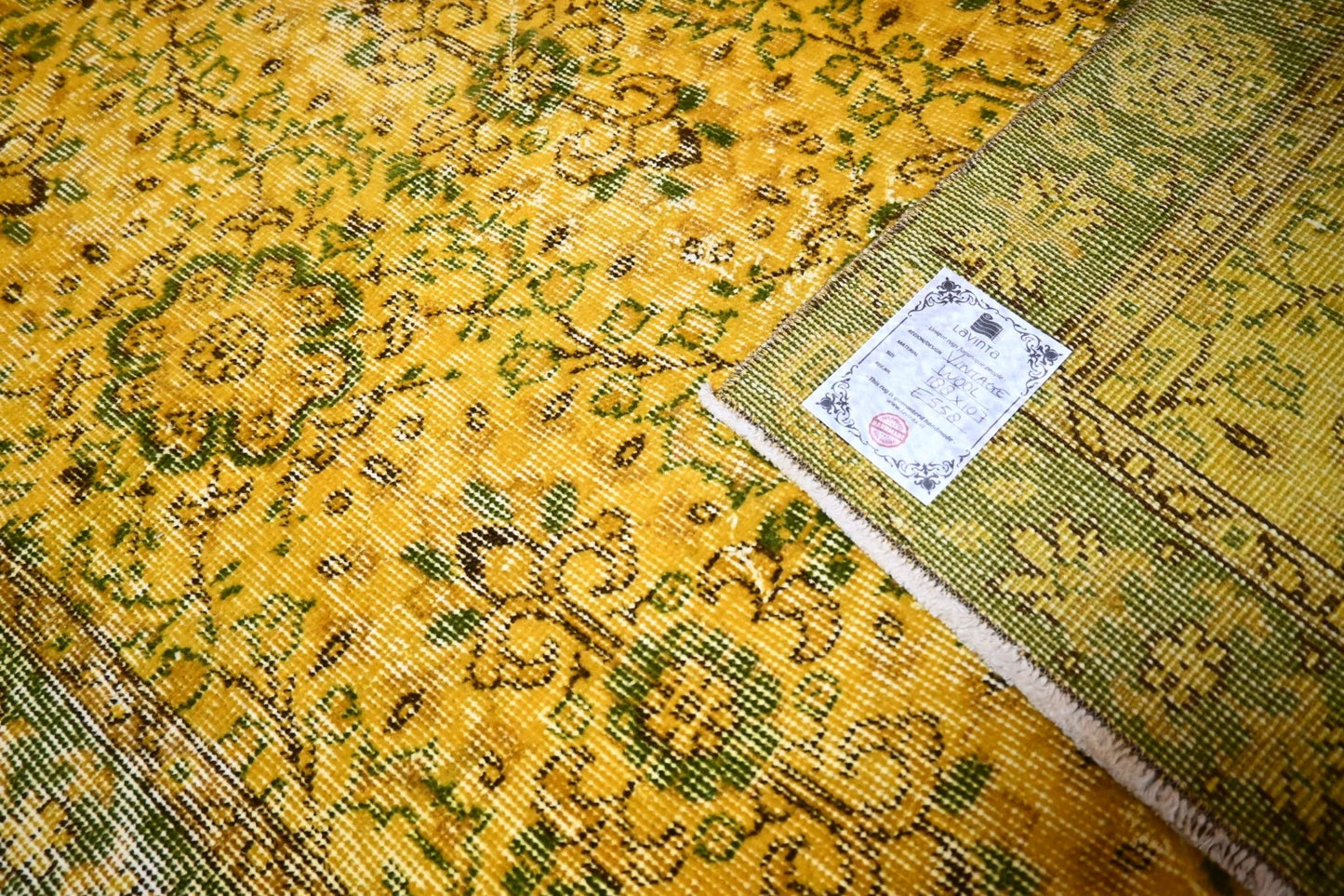 Geel vintage vloerkleed - E558 - Lavinta