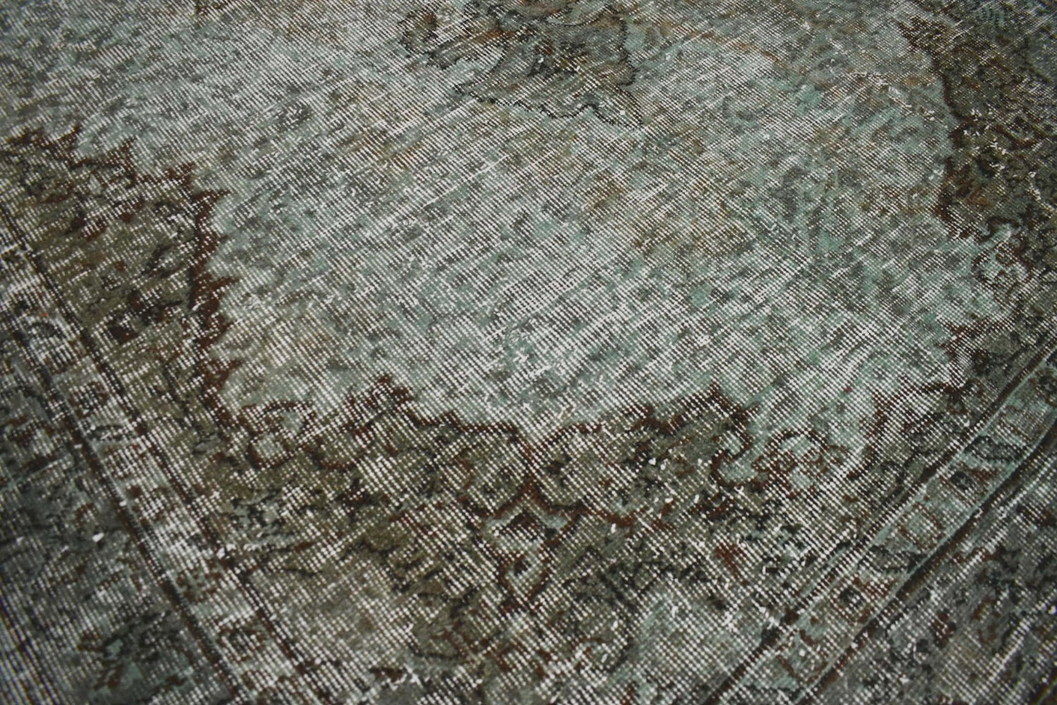 Groen grijs vintage vloerkleed - D316 - Lavinta