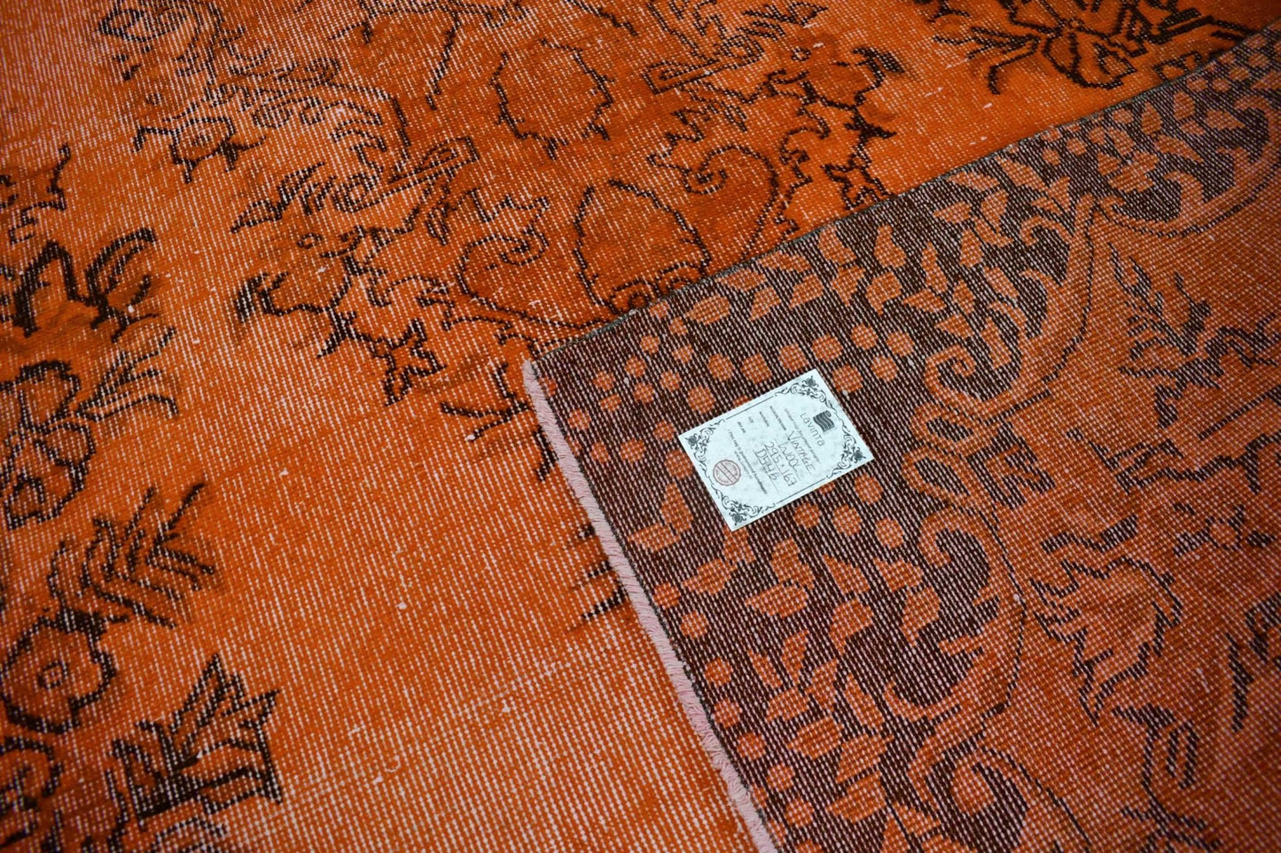 Oranje vintage vloerkleed - D546 - Lavinta