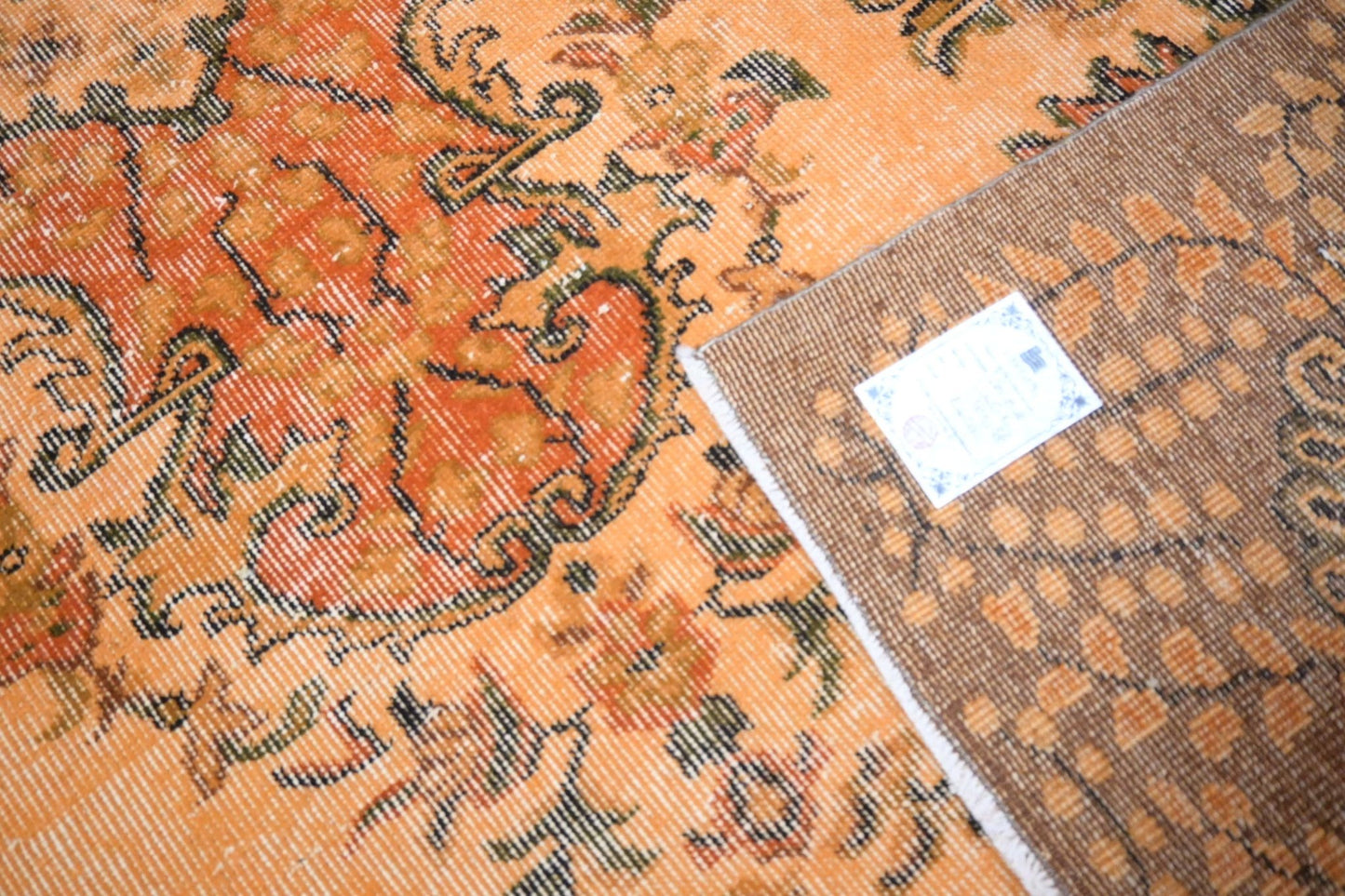 Oranje vintage vloerkleed - E486 - Lavinta