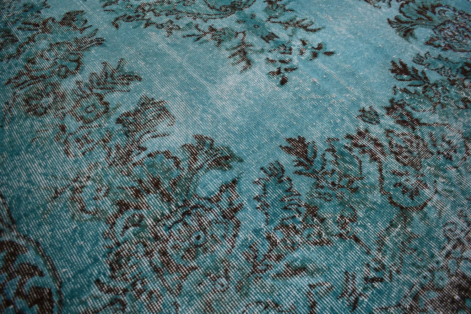 Turquoise vintage vloerkleed - D346 - Lavinta