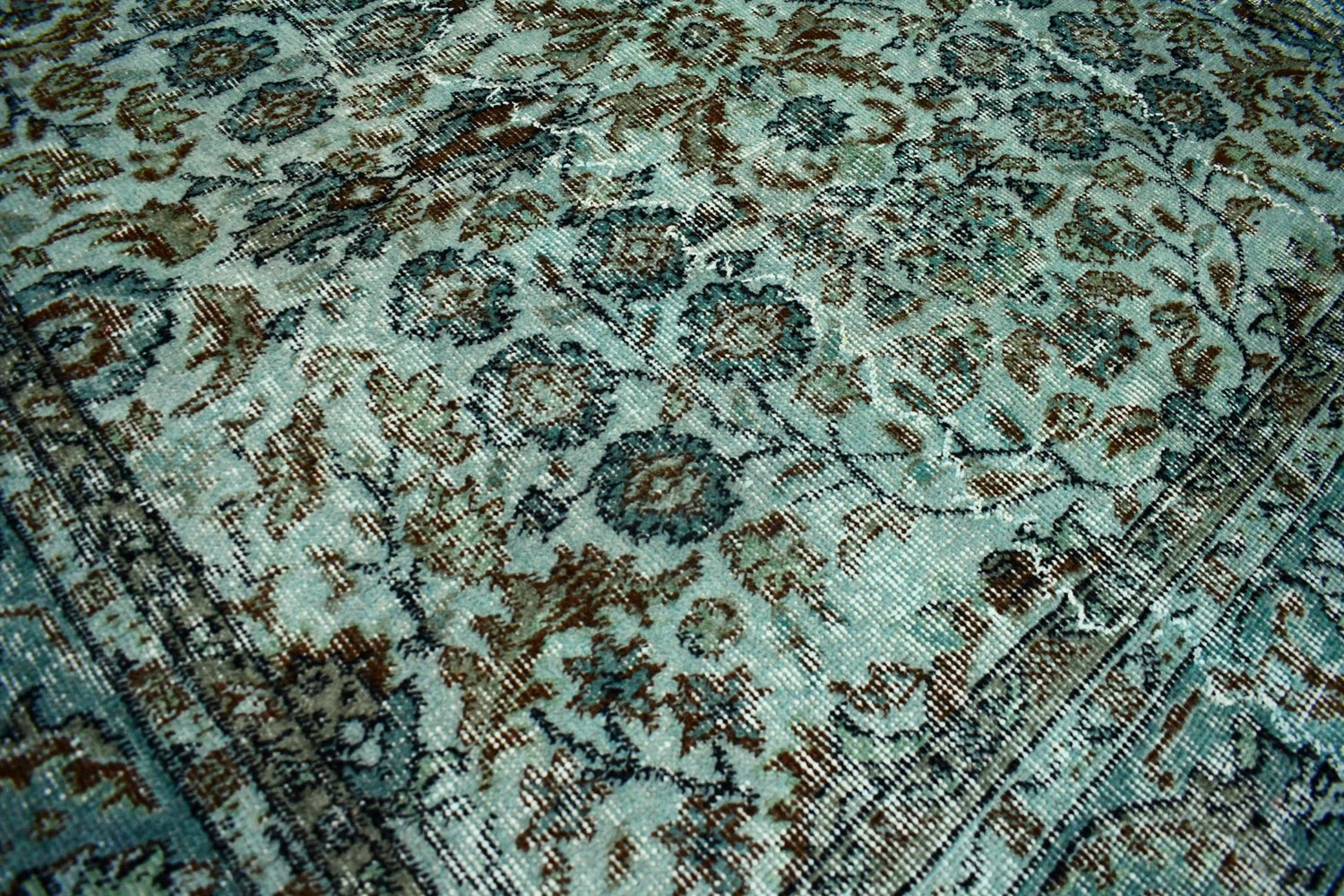 Turquoise vintage vloerkleed - D525 - Lavinta