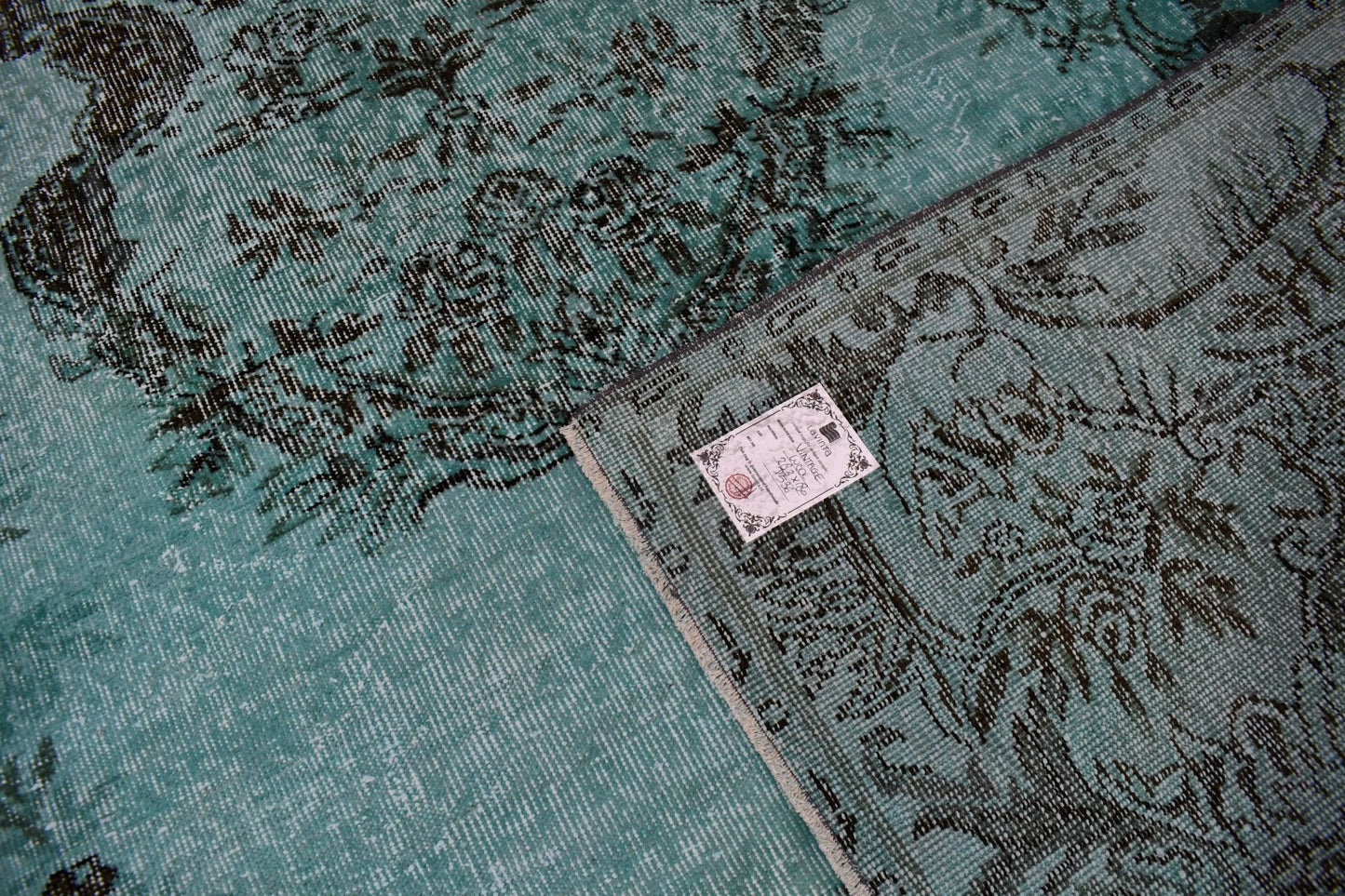 Turquoise vintage vloerkleed - D536 - Lavinta
