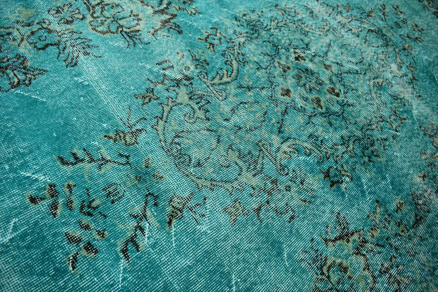 Turquoise vintage vloerkleed - D553 - Lavinta