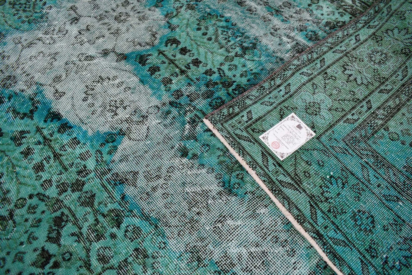 Turquoise vintage vloerkleed - D558 - Lavinta