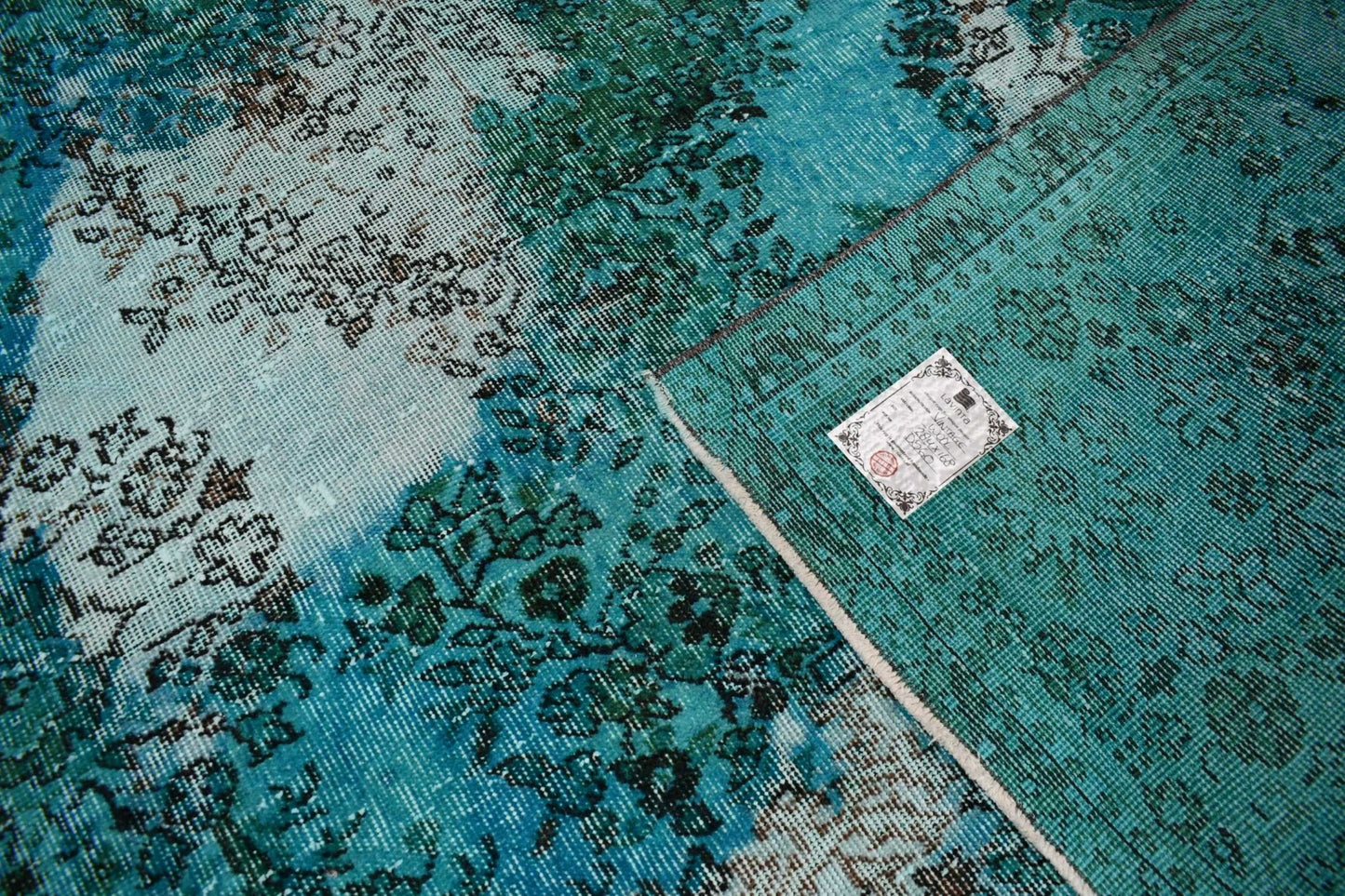 Turquoise vintage vloerkleed - D560 - Lavinta
