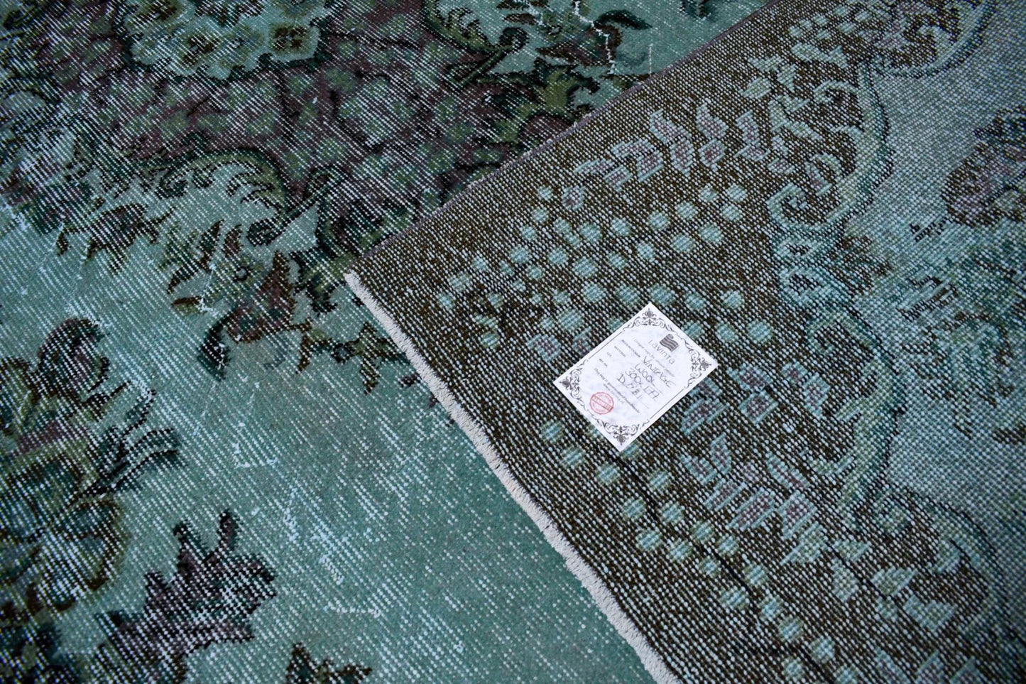 Turquoise vintage vloerkleed - D831 - Lavinta