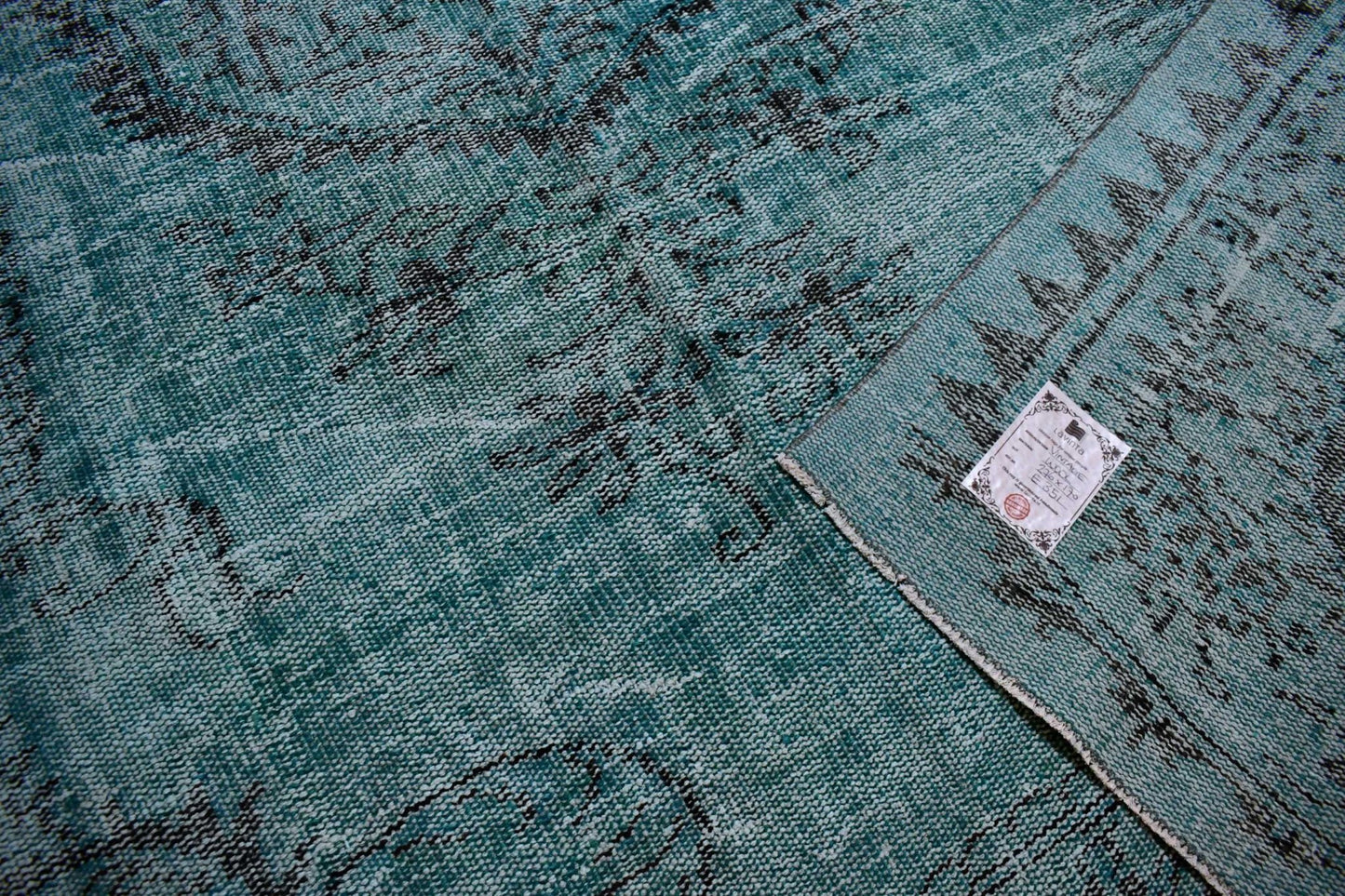 Turquoise vintage vloerkleed - E351 - Lavinta