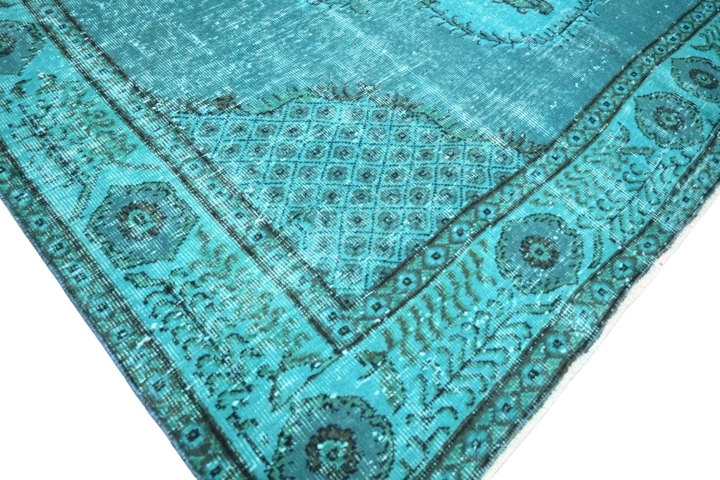 Turquoise vintage vloerkleed - E493 - Lavinta