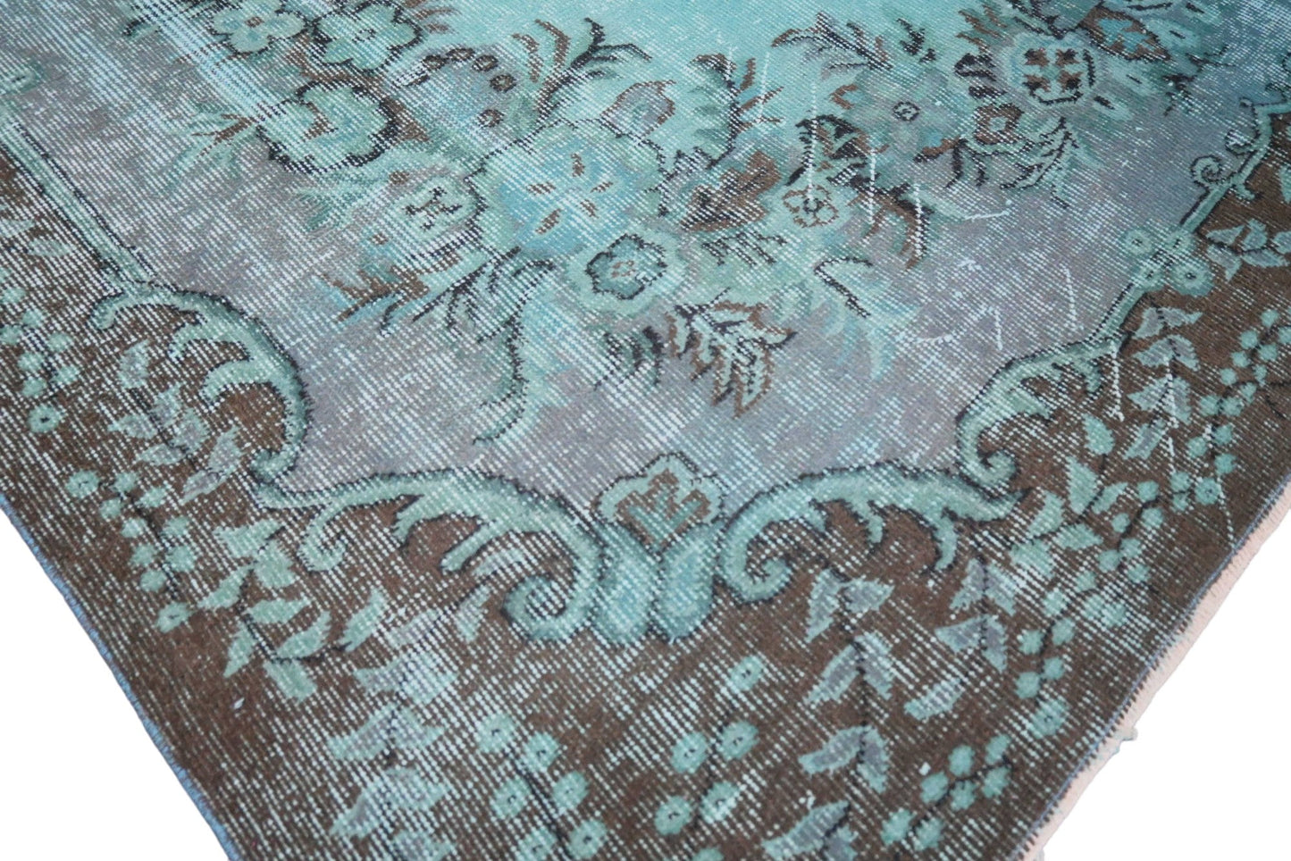 Turquoise vintage vloerkleed - E515 - Lavinta