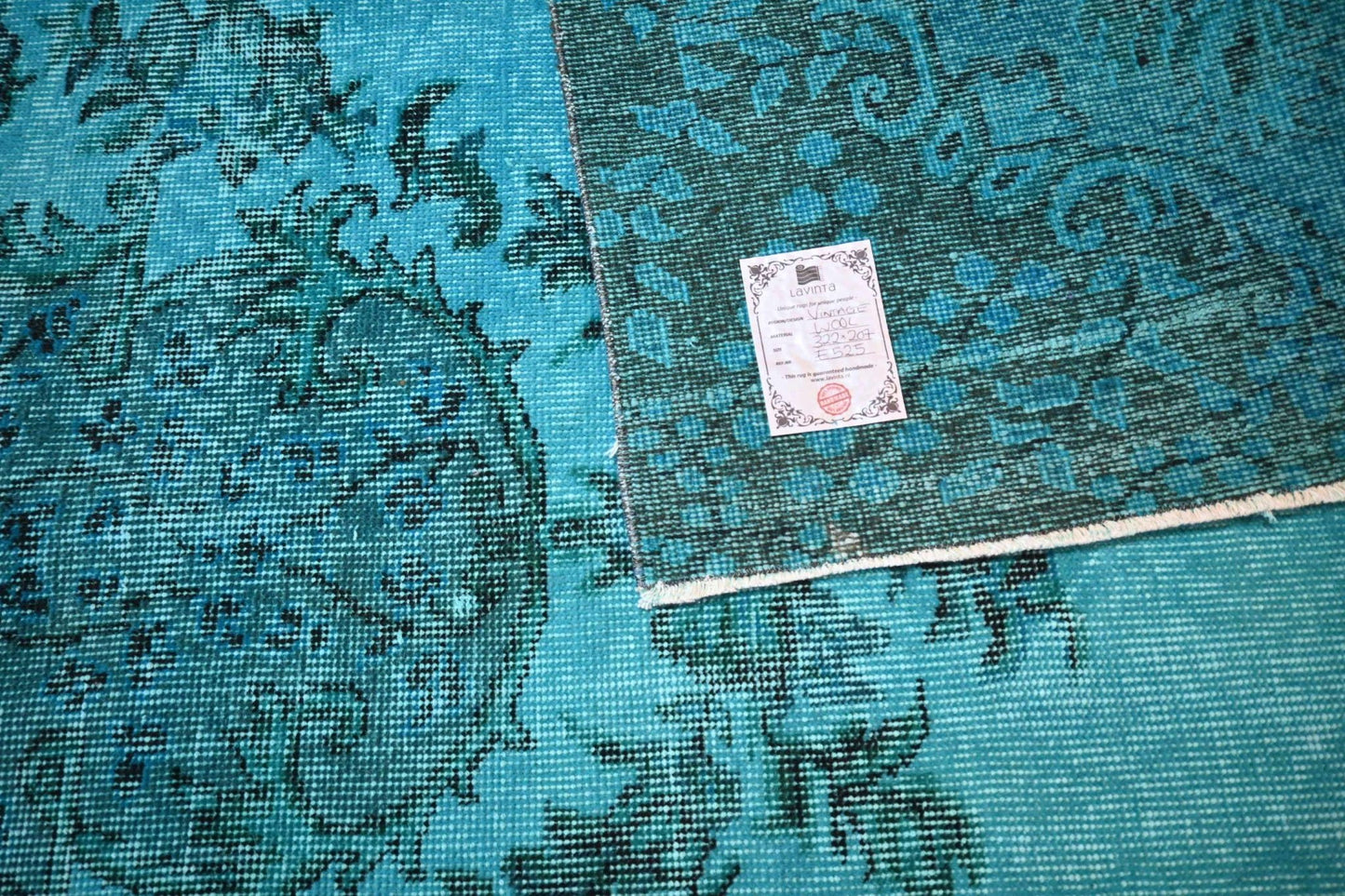 Turquoise vintage vloerkleed - E525 - Lavinta