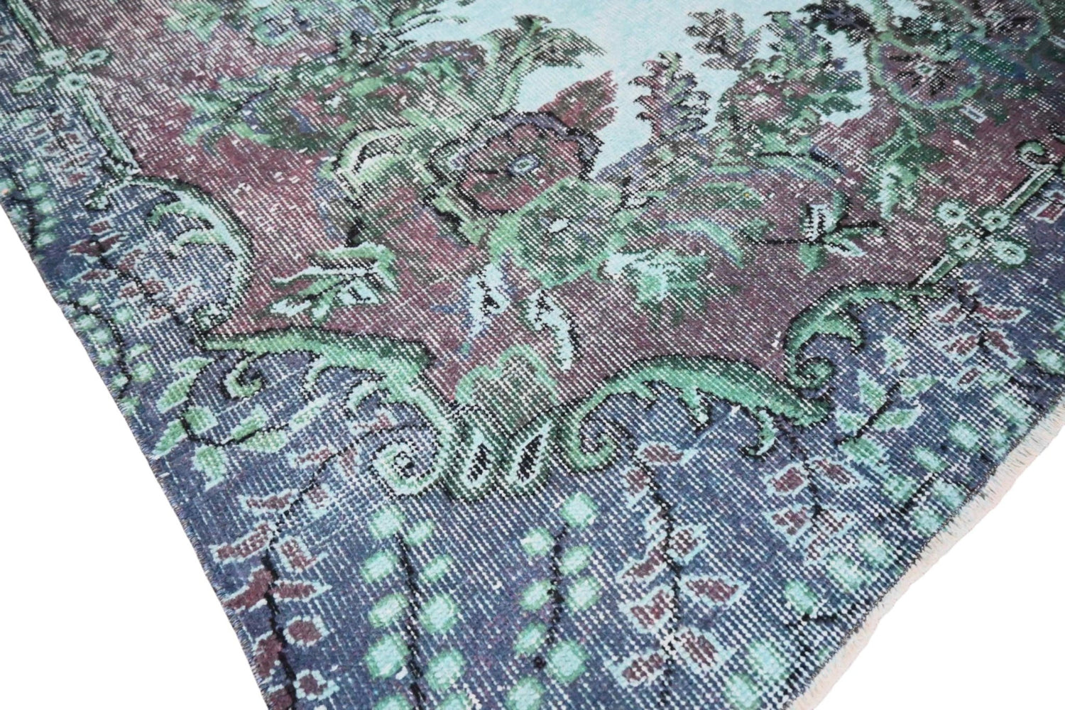 Turquoise vintage vloerkleed - E552 - Lavinta
