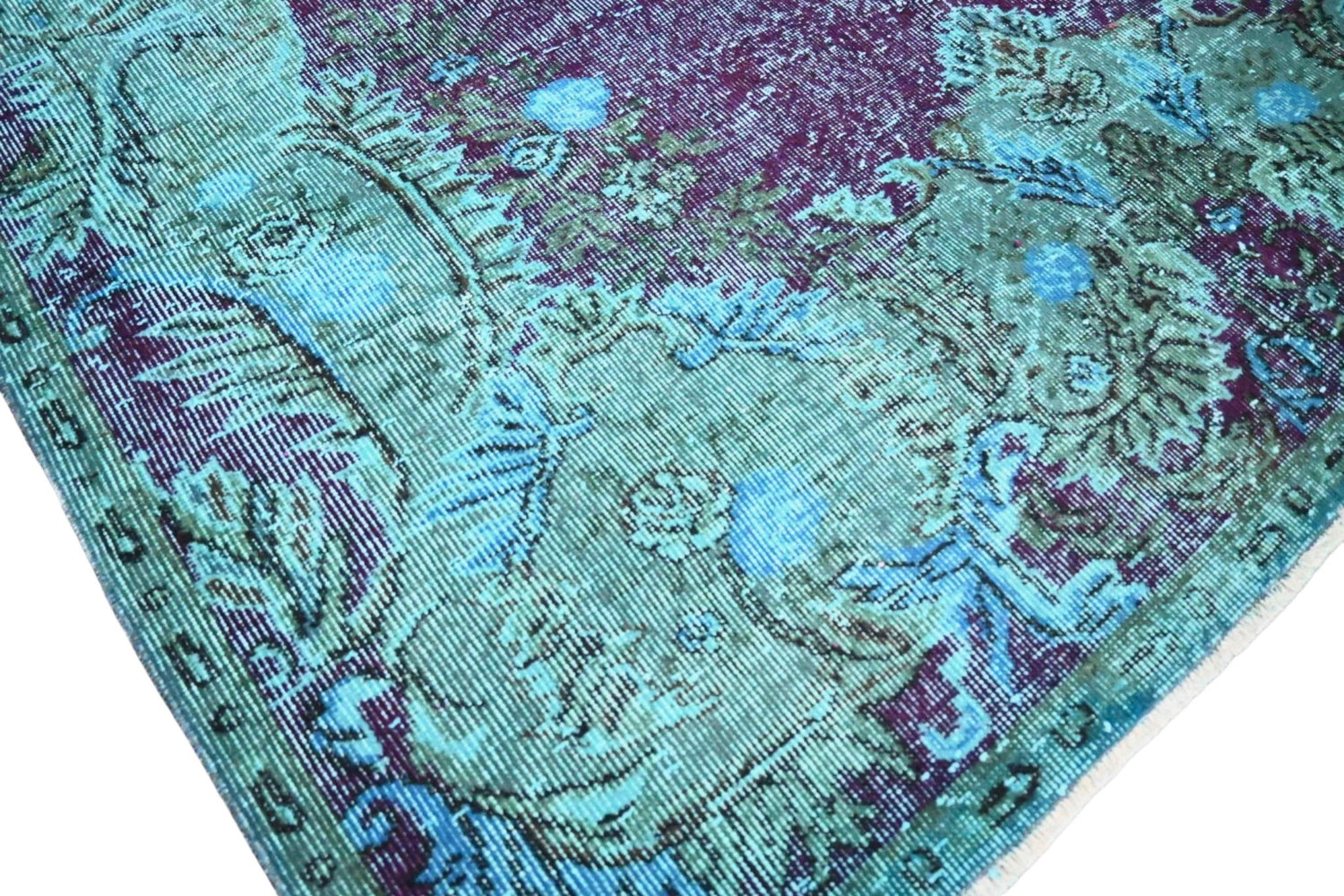 Turquoise vintage vloerkleed - E574 - Lavinta