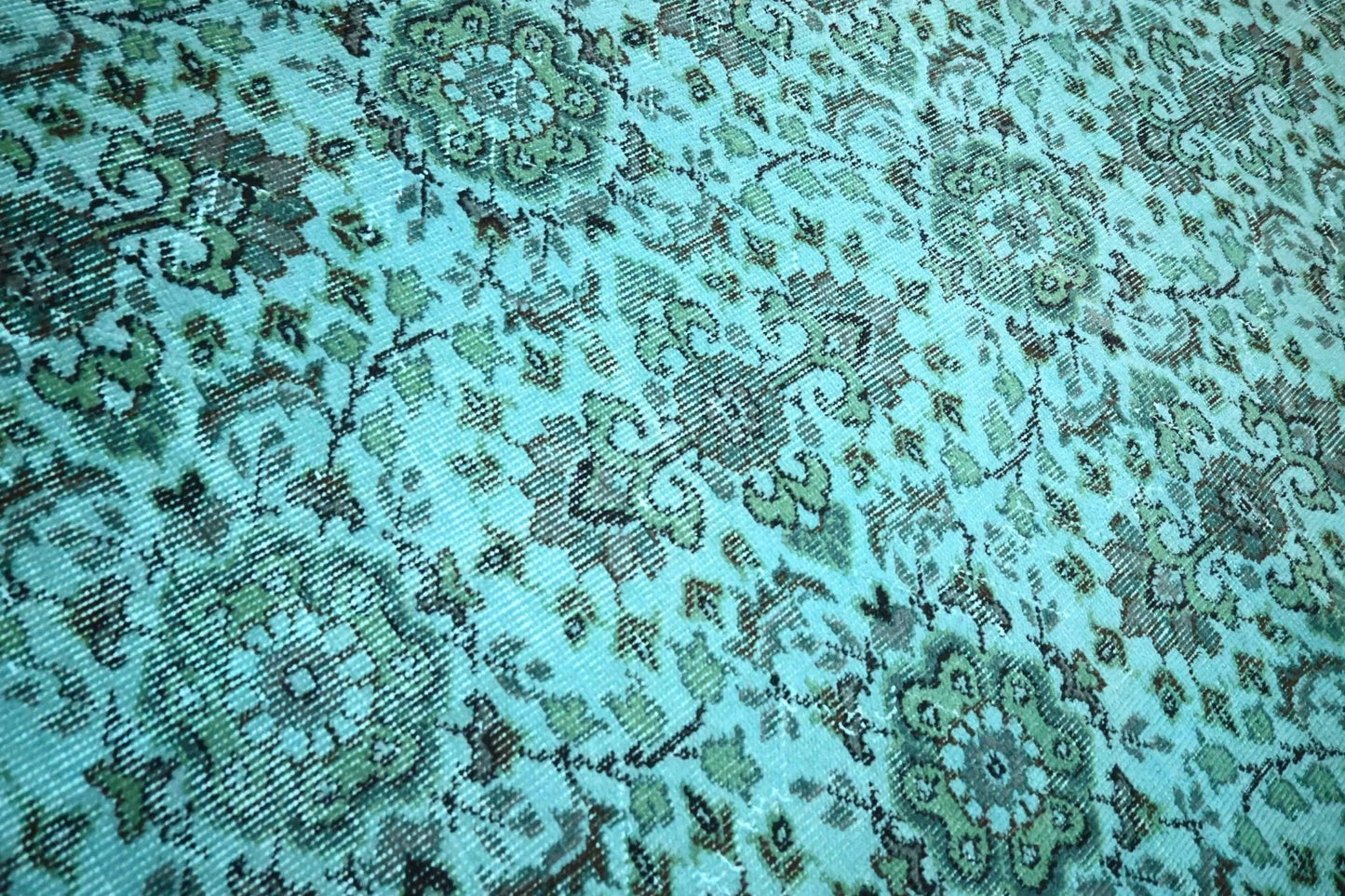 Turquoise vintage vloerkleed - E583 - Lavinta