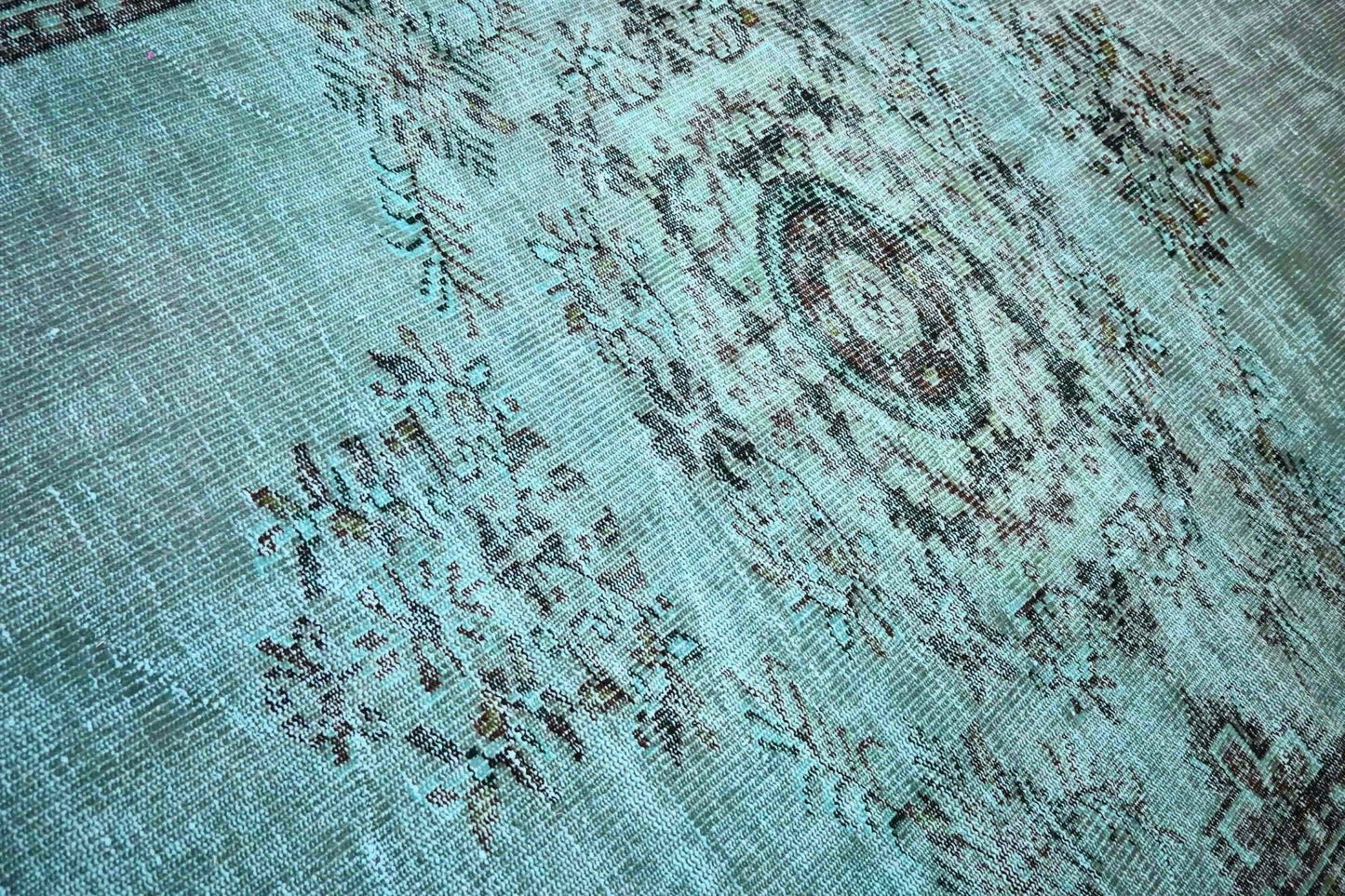 Turquoise vintage vloerkleed - E588 - Lavinta