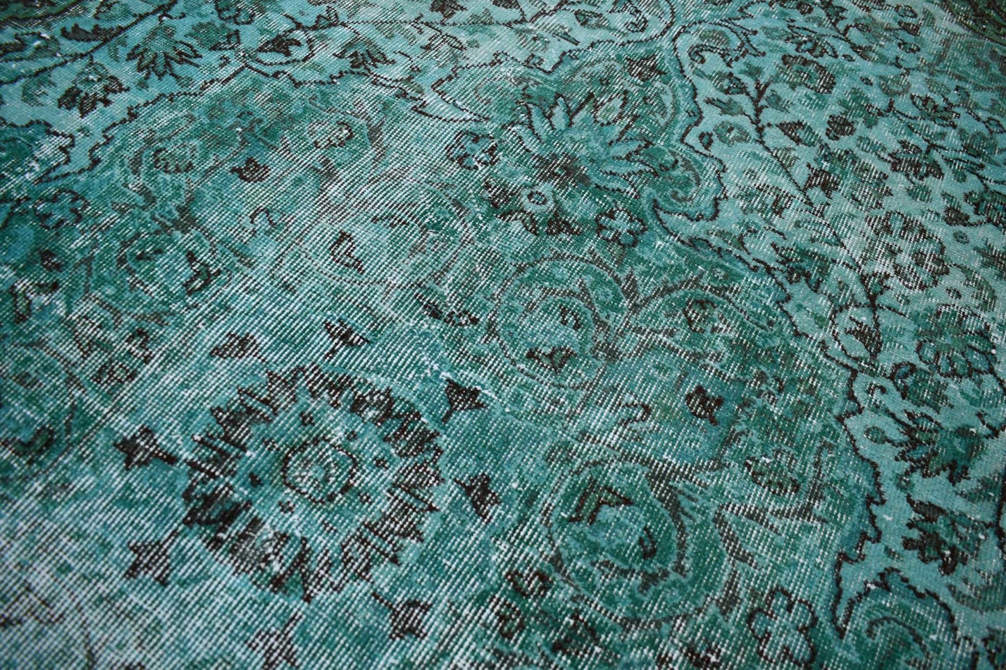 Turquoise vintage vloerkleed - X3967 - Lavinta